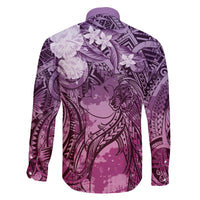 Pacific Beauty Girl Family Matching Tank Maxi Dress and Hawaiian Shirt Pink Polyneisan Tribal Vintage Motif