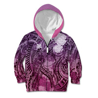 Pacific Beauty Girl Kid Hoodie Pink Polyneisan Tribal Vintage Motif