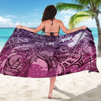 Pacific Beauty Girl Sarong Pink Polyneisan Tribal Vintage Motif