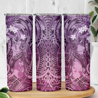 Pacific Beauty Girl Skinny Tumbler Pink Polyneisan Tribal Vintage Motif