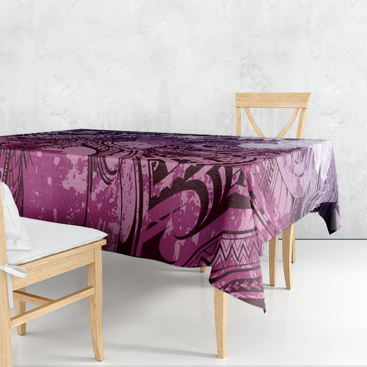 Pacific Beauty Girl Tablecloth Pink Polyneisan Tribal Vintage Motif LT9 - Polynesian Pride