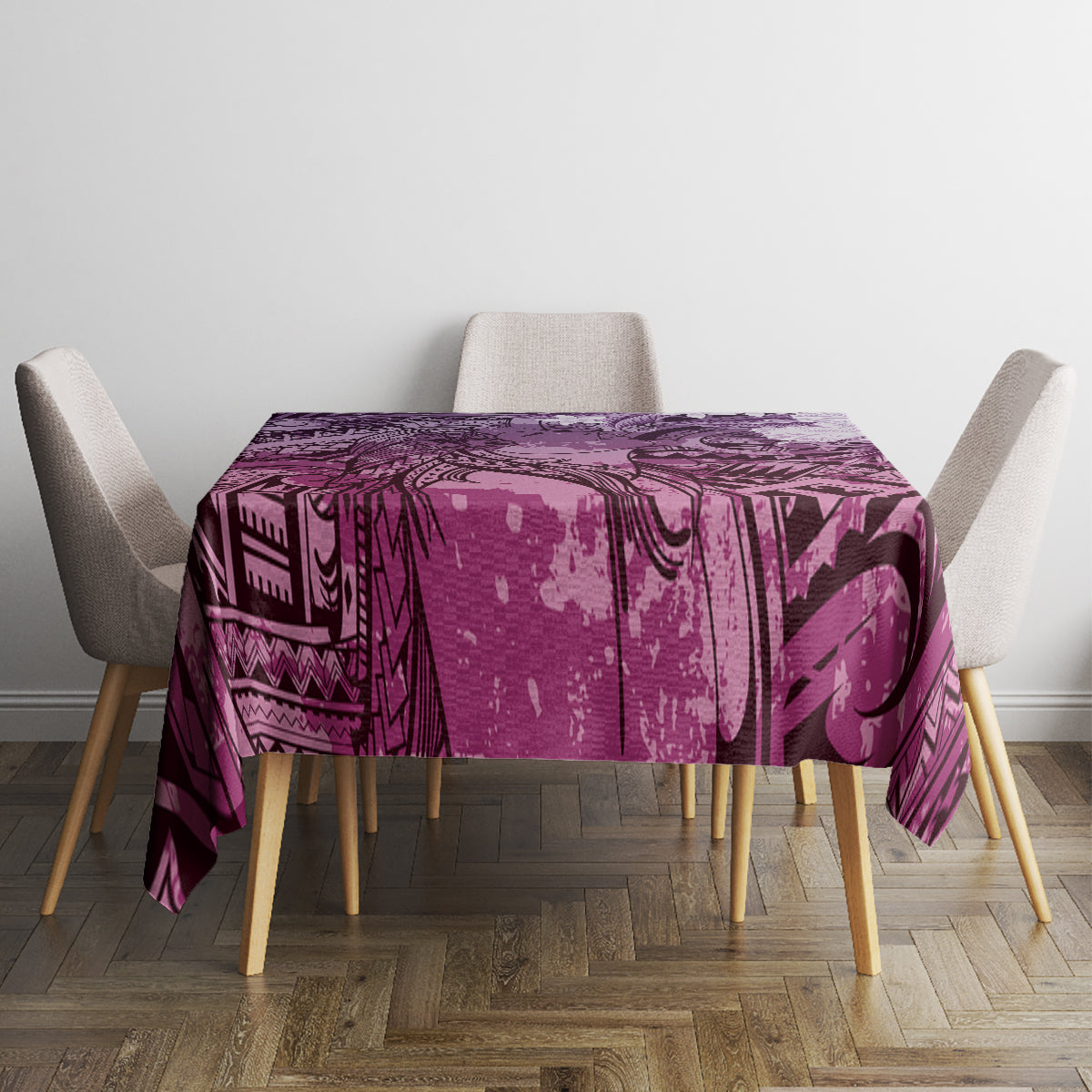 Pacific Beauty Girl Tablecloth Pink Polyneisan Tribal Vintage Motif LT9 - Polynesian Pride