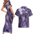 Pacific Beauty Girl Couples Matching Short Sleeve Bodycon Dress and Hawaiian Shirt Violet Polyneisan Tribal Vintage Motif