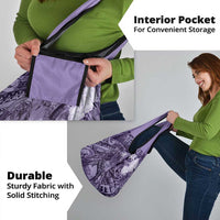 Pacific Beauty Girl Grocery Bag Violet Polyneisan Tribal Vintage Motif