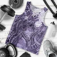 Pacific Beauty Girl Men Tank Top Violet Polyneisan Tribal Vintage Motif LT9 - Polynesian Pride