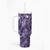 Pacific Beauty Girl Tumbler With Handle Violet Polyneisan Tribal Vintage Motif