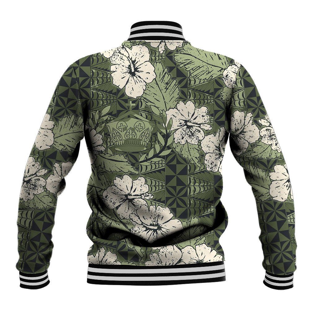 Tongan Kupesi Ngatu Hibiscus Vintage Motif Baseball Jacket