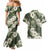 Tongan Kupesi Ngatu Hibiscus Vintage Motif Couples Matching Mermaid Dress and Hawaiian Shirt