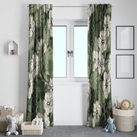 Tongan Kupesi Ngatu Hibiscus Vintage Motif Window Curtain