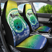 Malpampa Vanuatu Car Seat Cover Hibiscus Sand Drawing with Pacific Pattern