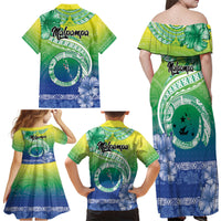 Malpampa Vanuatu Family Matching Off Shoulder Maxi Dress and Hawaiian Shirt Hibiscus Sand Drawing with Pacific Pattern LT9 - Polynesian Pride