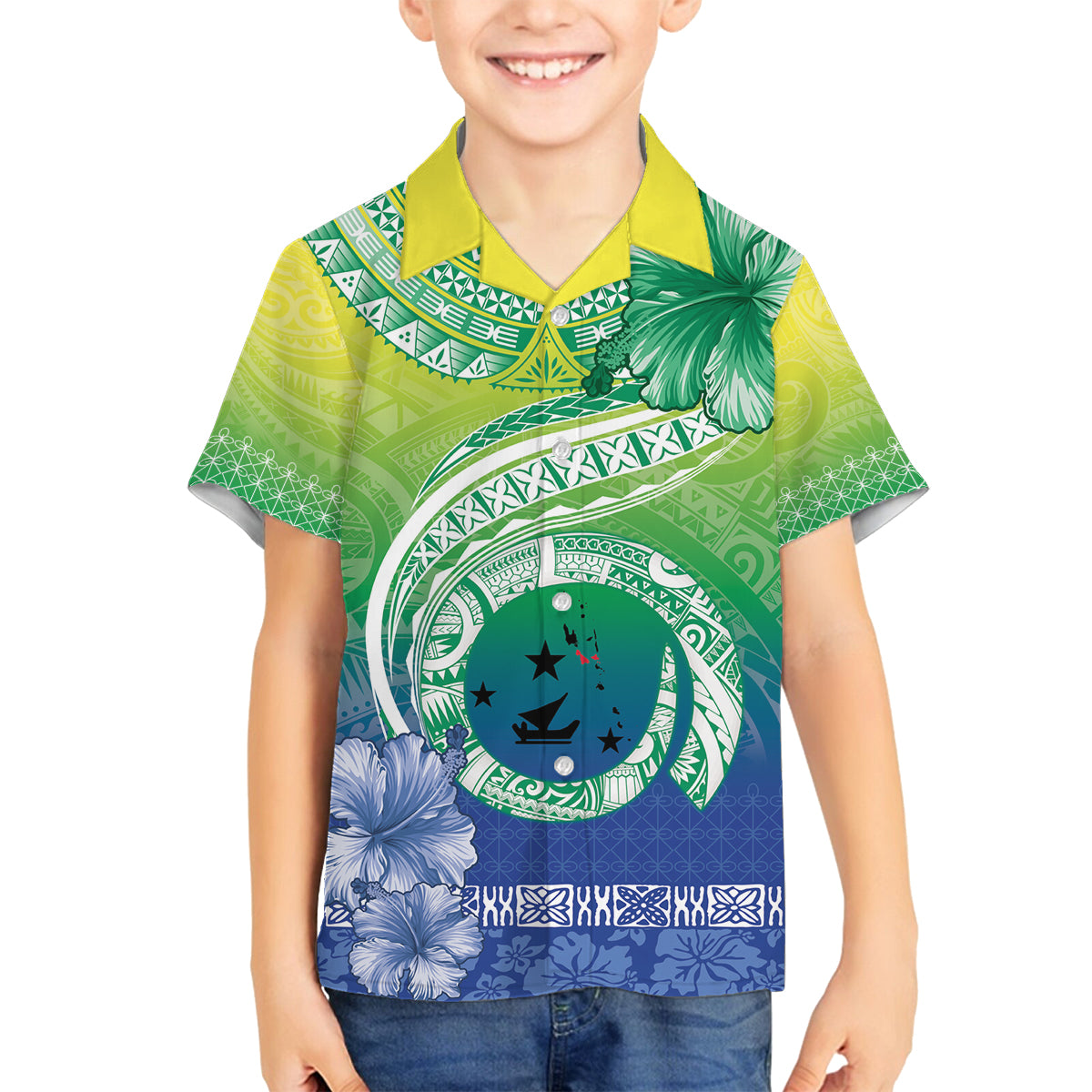 Malpampa Vanuatu Family Matching Off Shoulder Short Dress and Hawaiian Shirt Hibiscus Sand Drawing with Pacific Pattern