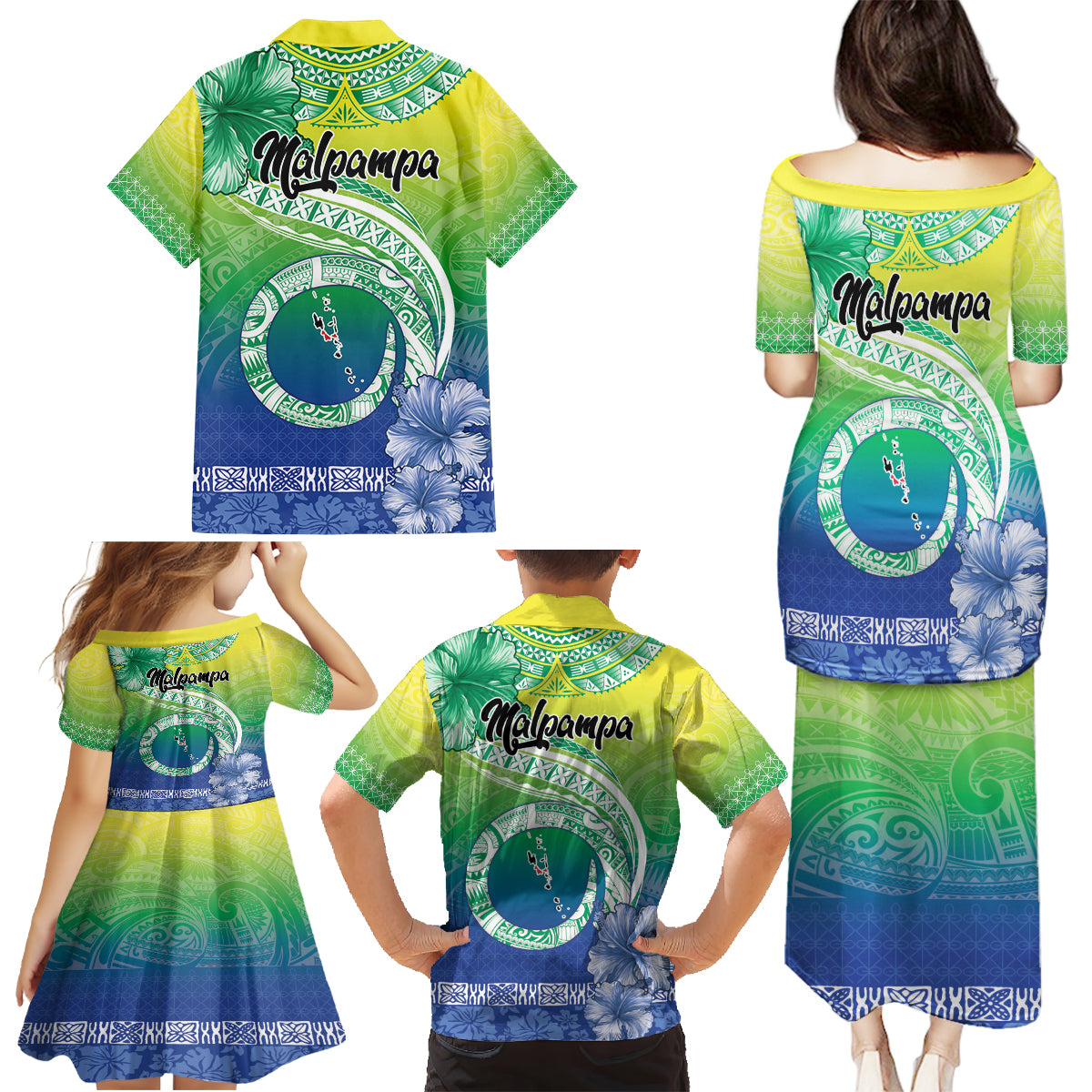 Malpampa Vanuatu Family Matching Puletasi and Hawaiian Shirt Hibiscus Sand Drawing with Pacific Pattern LT9 - Polynesian Pride