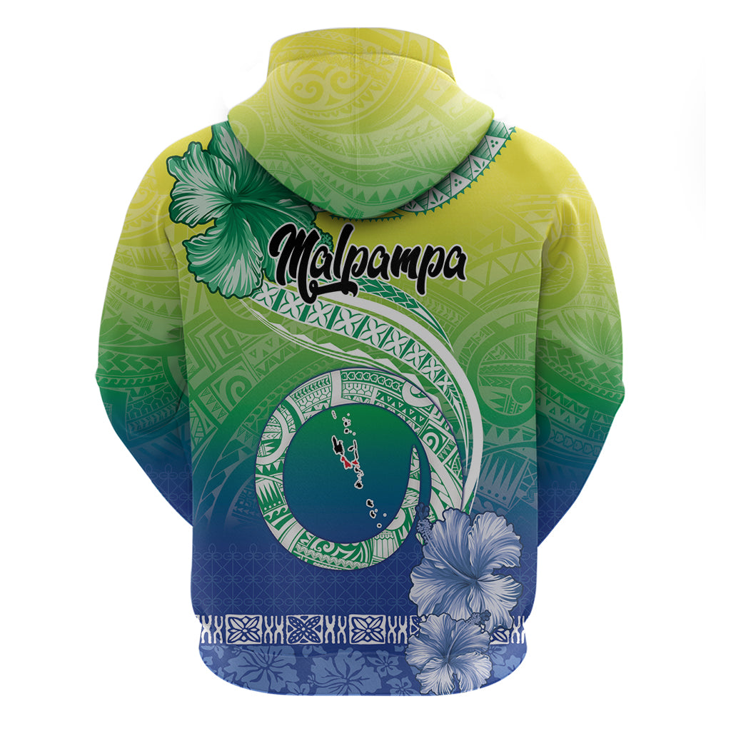 Malpampa Vanuatu Hoodie Hibiscus Sand Drawing with Pacific Pattern