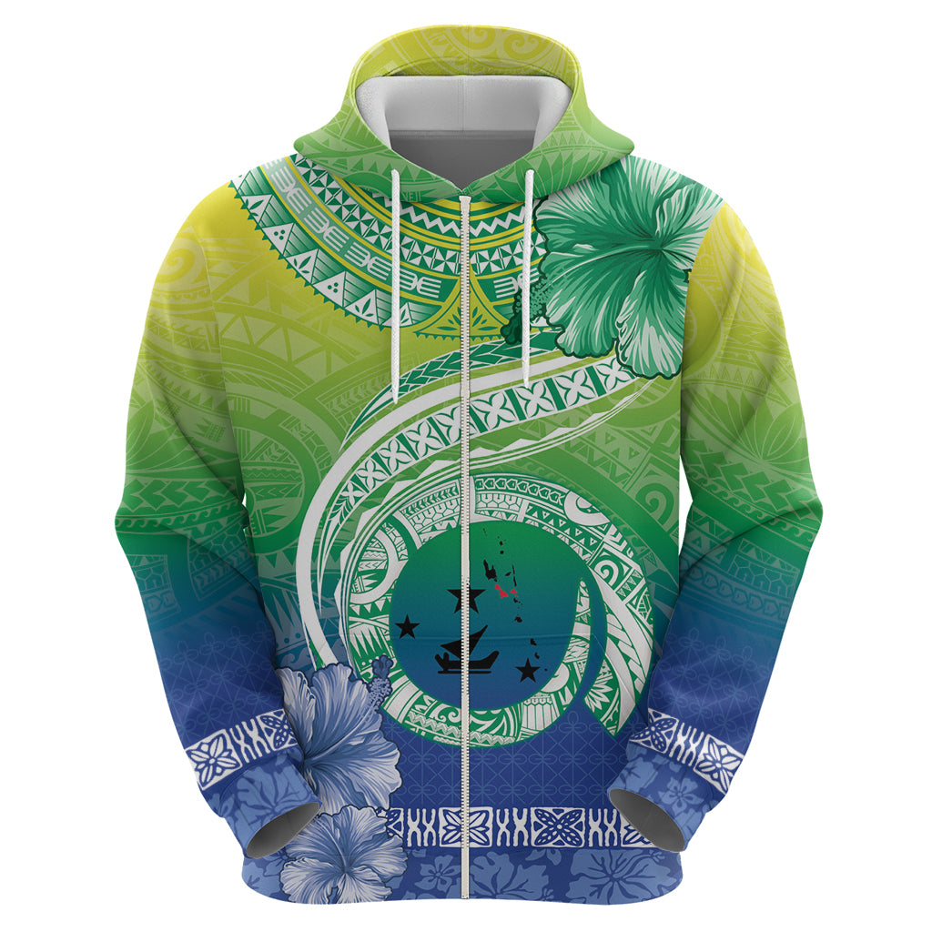 Malpampa Vanuatu Hoodie Hibiscus Sand Drawing with Pacific Pattern