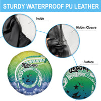 Malpampa Vanuatu Spare Tire Cover Hibiscus Sand Drawing with Pacific Pattern