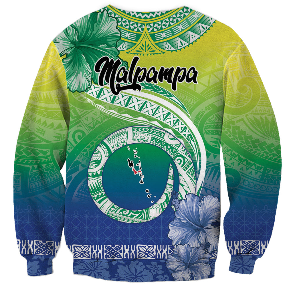 Malpampa Vanuatu Sweatshirt Hibiscus Sand Drawing with Pacific Pattern LT9 - Polynesian Pride