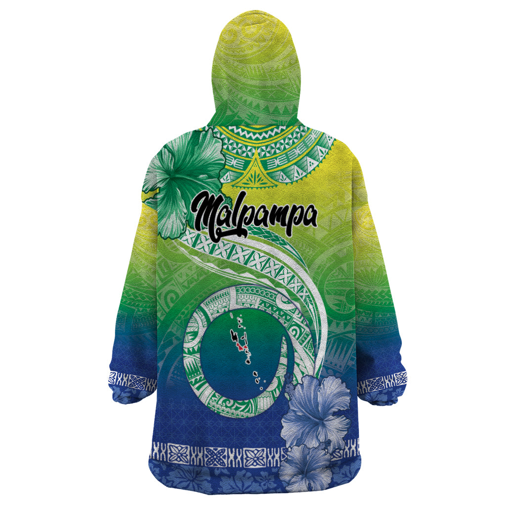 Malpampa Vanuatu Wearable Blanket Hoodie Hibiscus Sand Drawing with Pacific Pattern LT9 - Polynesian Pride