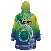 Malpampa Vanuatu Wearable Blanket Hoodie Hibiscus Sand Drawing with Pacific Pattern LT9 - Polynesian Pride