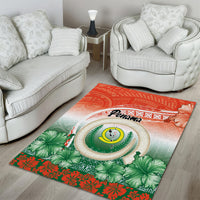 Penama Vanuatu Area Rug Hibiscus Sand Drawing with Pacific Pattern