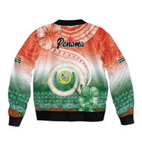 Penama Vanuatu Bomber Jacket Hibiscus Sand Drawing with Pacific Pattern