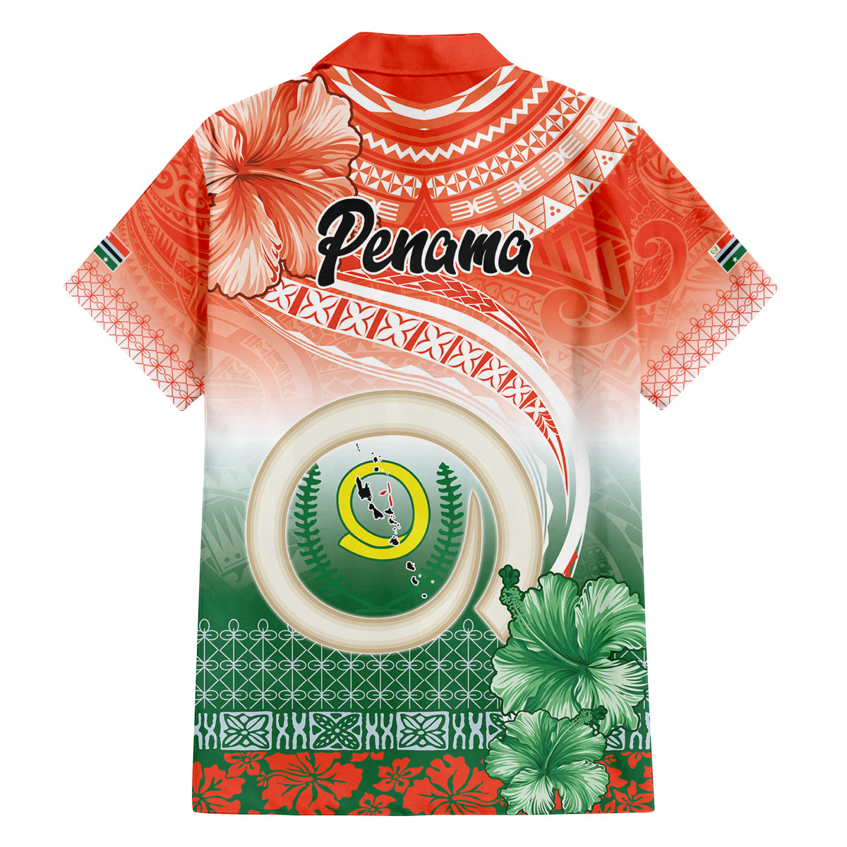 Penama Vanuatu Family Matching Long Sleeve Bodycon Dress and Hawaiian Shirt Hibiscus Sand Drawing with Pacific Pattern