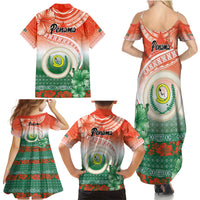 Penama Vanuatu Family Matching Summer Maxi Dress and Hawaiian Shirt Hibiscus Sand Drawing with Pacific Pattern LT9 - Polynesian Pride