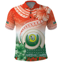 Penama Vanuatu Polo Shirt Hibiscus Sand Drawing with Pacific Pattern