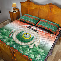 Penama Vanuatu Quilt Bed Set Hibiscus Sand Drawing with Pacific Pattern