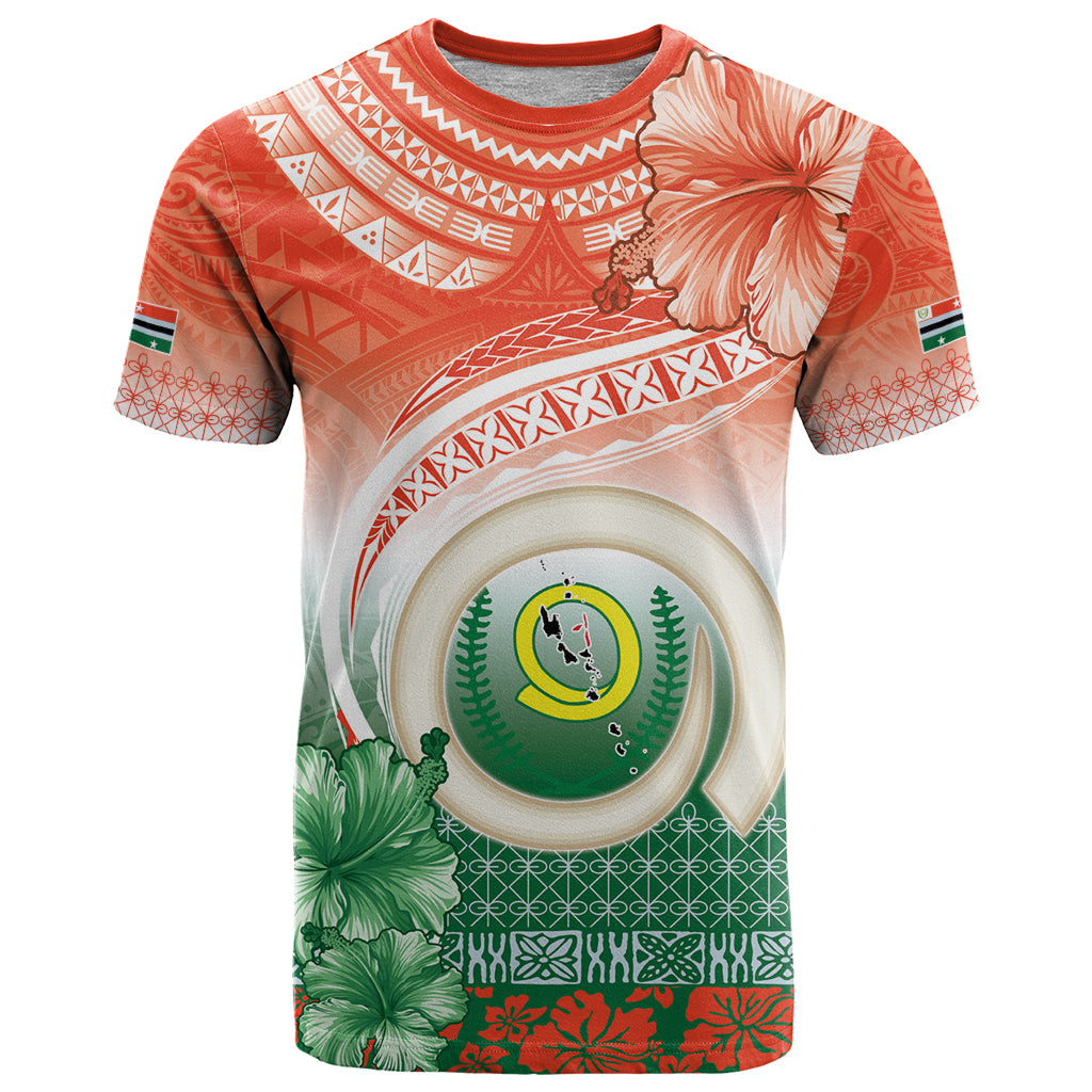 Penama Vanuatu T Shirt Hibiscus Sand Drawing with Pacific Pattern LT9 Red Art - Polynesian Pride