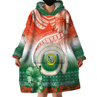 Penama Vanuatu Wearable Blanket Hoodie Hibiscus Sand Drawing with Pacific Pattern LT9 - Polynesian Pride