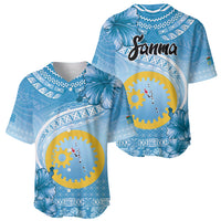 Sanma Vanuatu Baseball Jersey Hibiscus Sand Drawing with Pacific Pattern LT9 - Polynesian Pride