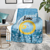 Sanma Vanuatu Blanket Hibiscus Sand Drawing with Pacific Pattern