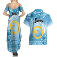 Sanma Vanuatu Couples Matching Summer Maxi Dress and Hawaiian Shirt Hibiscus Sand Drawing with Pacific Pattern LT9 - Polynesian Pride