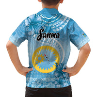 Sanma Vanuatu Family Matching Off Shoulder Maxi Dress and Hawaiian Shirt Hibiscus Sand Drawing with Pacific Pattern LT9 - Polynesian Pride