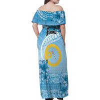 Sanma Vanuatu Family Matching Off Shoulder Maxi Dress and Hawaiian Shirt Hibiscus Sand Drawing with Pacific Pattern LT9 - Polynesian Pride