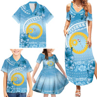 Sanma Vanuatu Family Matching Summer Maxi Dress and Hawaiian Shirt Hibiscus Sand Drawing with Pacific Pattern LT9 - Polynesian Pride