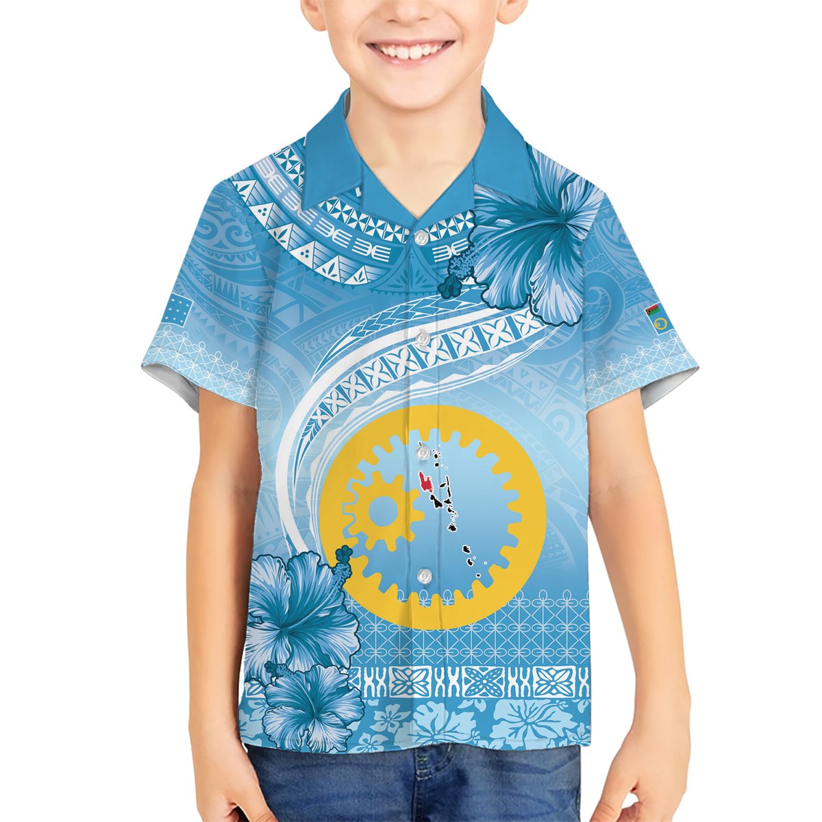 Sanma Vanuatu Hawaiian Shirt Hibiscus Sand Drawing with Pacific Pattern LT9 - Polynesian Pride