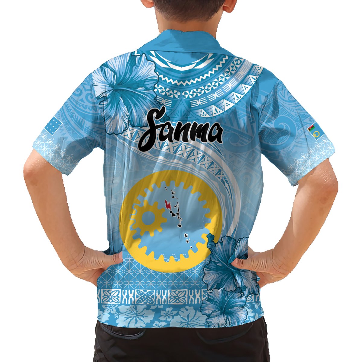 Sanma Vanuatu Hawaiian Shirt Hibiscus Sand Drawing with Pacific Pattern LT9 - Polynesian Pride