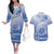 Shefa Vanuatu Couples Matching Off The Shoulder Long Sleeve Dress and Hawaiian Shirt Hibiscus Sand Drawing with Pacific Pattern