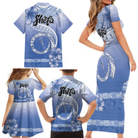 Shefa Vanuatu Family Matching Short Sleeve Bodycon Dress and Hawaiian Shirt Hibiscus Sand Drawing with Pacific Pattern LT9 - Polynesian Pride