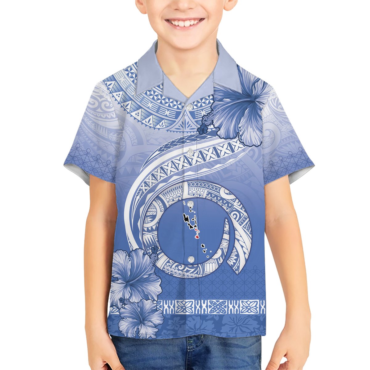 Shefa Vanuatu Hawaiian Shirt Hibiscus Sand Drawing with Pacific Pattern LT9 - Polynesian Pride