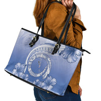 Shefa Vanuatu Leather Tote Bag Hibiscus Sand Drawing with Pacific Pattern LT9 - Polynesian Pride