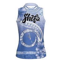 Shefa Vanuatu Women Sleeveless Polo Shirt Hibiscus Sand Drawing with Pacific Pattern LT9 - Polynesian Pride