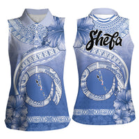 Shefa Vanuatu Women Sleeveless Polo Shirt Hibiscus Sand Drawing with Pacific Pattern LT9 - Polynesian Pride