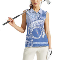 Shefa Vanuatu Women Sleeveless Polo Shirt Hibiscus Sand Drawing with Pacific Pattern LT9 - Polynesian Pride