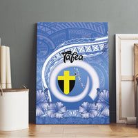 Tafea Vanuatu Canvas Wall Art Hibiscus Sand Drawing with Pacific Pattern