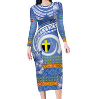Tafea Vanuatu Family Matching Long Sleeve Bodycon Dress and Hawaiian Shirt Hibiscus Sand Drawing with Pacific Pattern