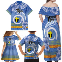 Tafea Vanuatu Family Matching Off Shoulder Maxi Dress and Hawaiian Shirt Hibiscus Sand Drawing with Pacific Pattern LT9 - Polynesian Pride