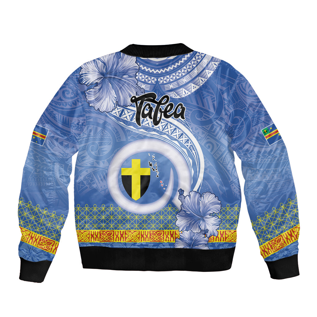 Tafea Vanuatu Sleeve Zip Bomber Jacket Hibiscus Sand Drawing with Pacific Pattern